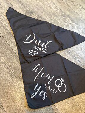 Dad Asked, Mom Said Yes Dog Bandanas Black Engaged Puppy Parents Dog Owners